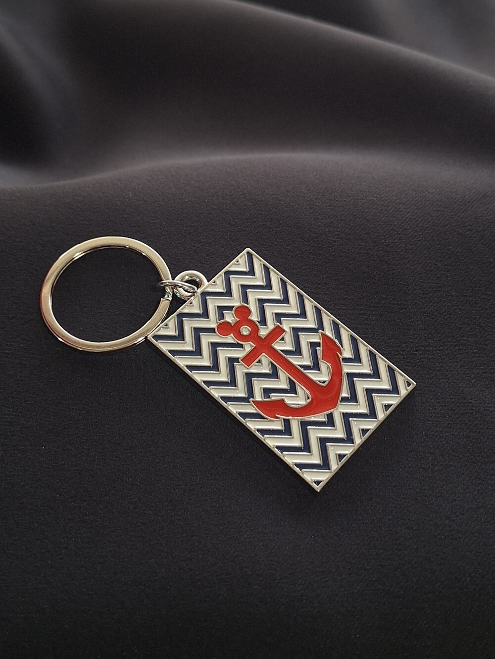 Disney Cruise Line Anchor Chevron Keychain Nautical Cruise Souvenir